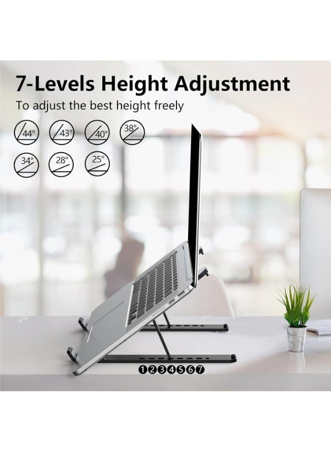 ZABGALTHO Laptop Stand for Desk, Ergonomic Design Adjustable Aluminum Foldable Portable Computer Stand, Compatible with MacBook Air Pro, HP, Lenovo, Dell, More 10-15.6”Inch and Tablets (Silver) - Image 5